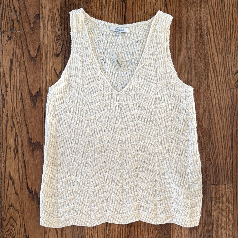 Madewell Cream Sleeveless Knit Tank Top